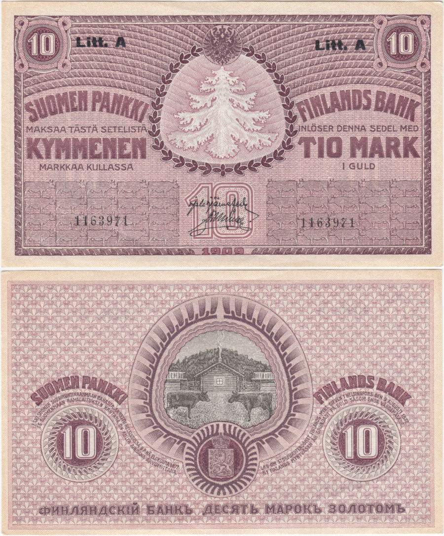 10 Markkaa 1909 Litt.A 1163971